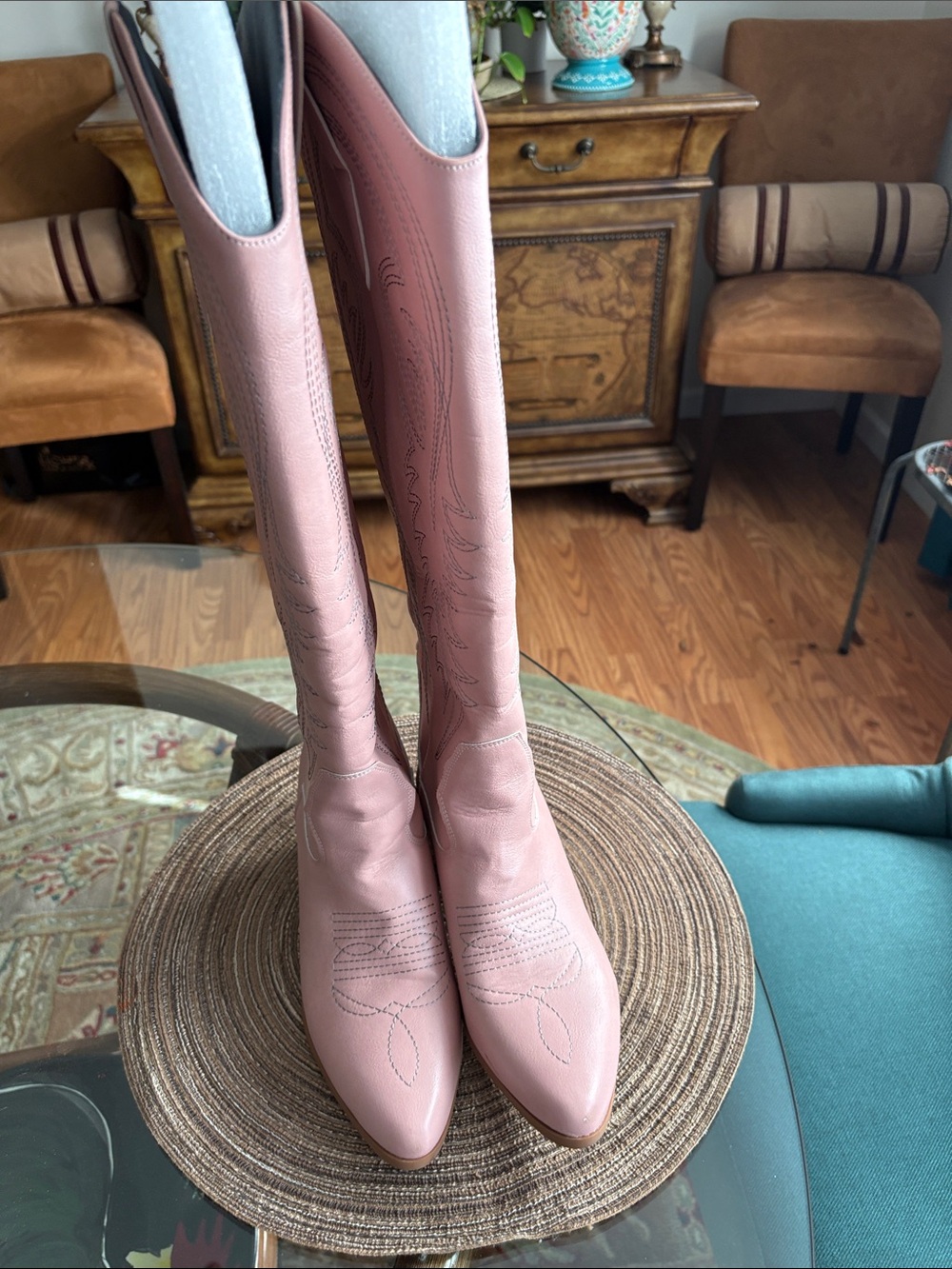 Women's Pink Knee-High Boots